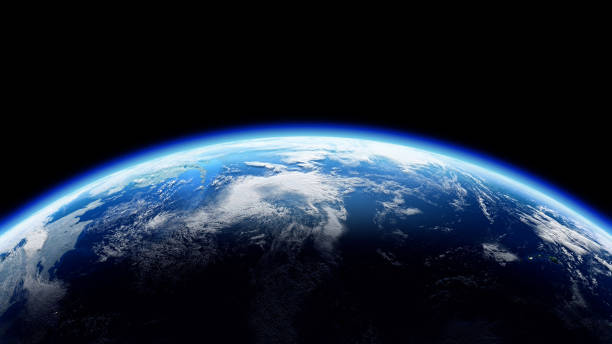 the earth space planet 3d illustration background. city lights on planet.